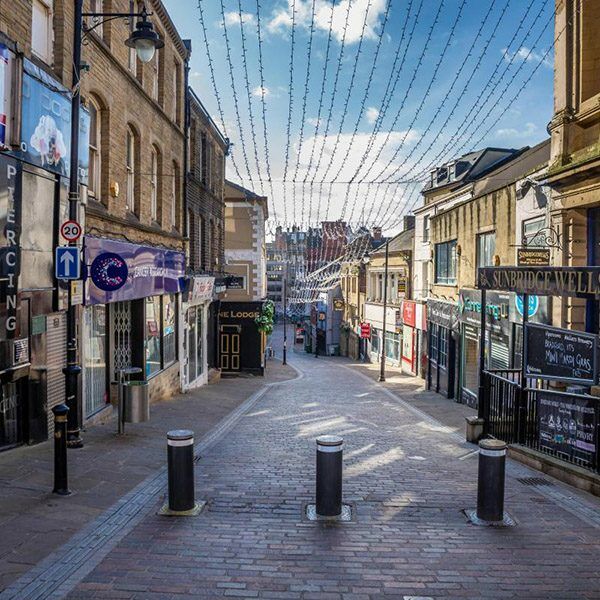Street scene of Bradford city centre