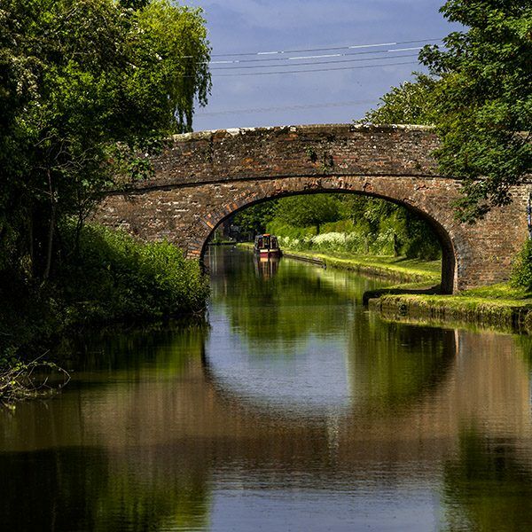 View of the canal in Worcester, England