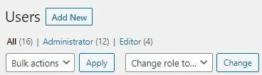 Screenshot of add new user option in WordPress