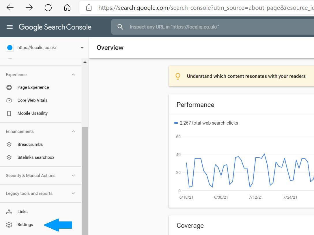 Screenshot of how to add another user in Google Search Console