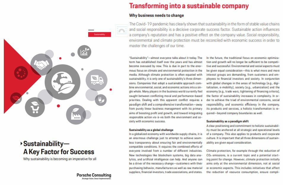 Example of Porsche white paper on sustainability