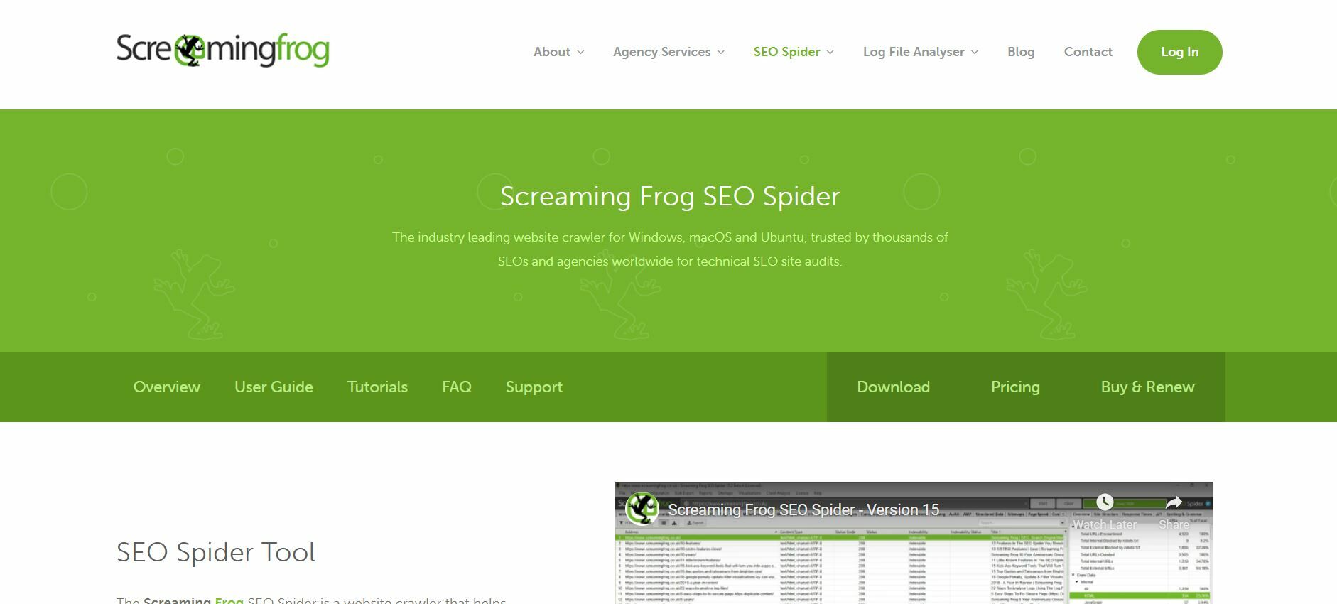 Screaming Frog SEO Spider.