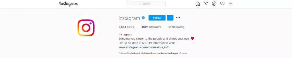 Instagram verified social media account.